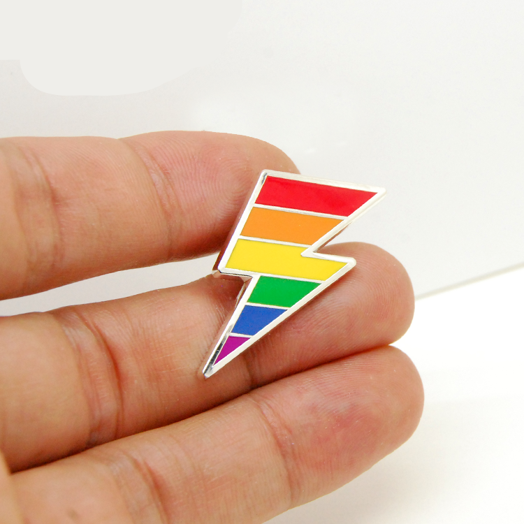 LGBTQ+ Lightning Metal Pin Brooch