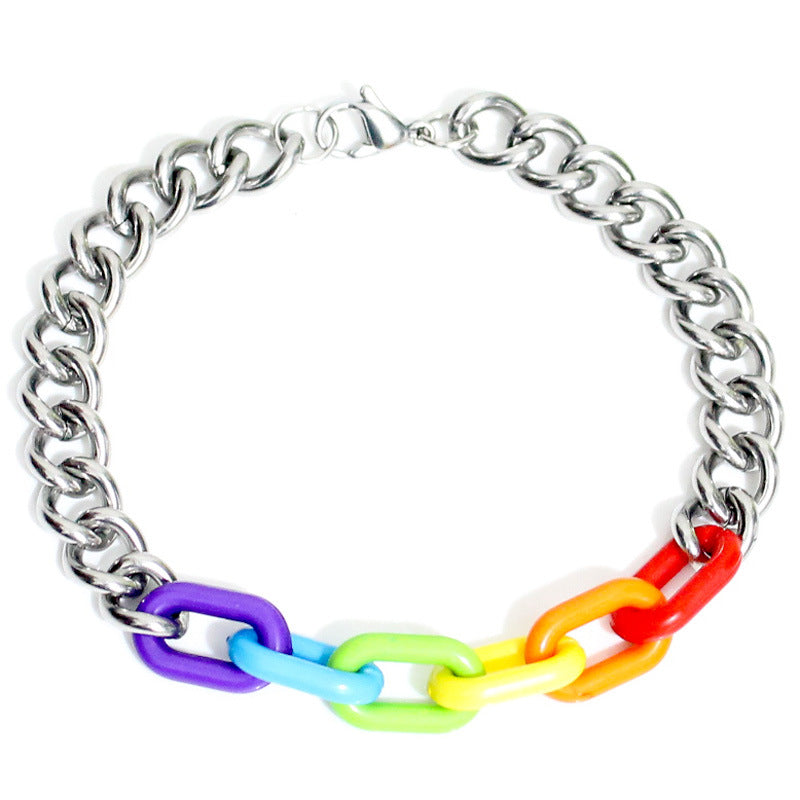 LGBTQ+ Stainless Steel Clip Bracelet