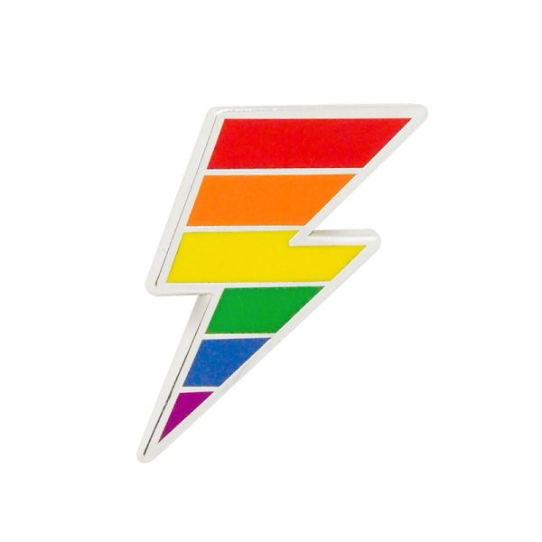 LGBTQ+ Lightning Metal Pin Brooch